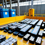 **

A vibrant illustration showcasing the circular economy of lithium-ion battery recycling. In the foreground, show discarded EV batteries being collected and transported to a modern recycling facility. In the background, depict the recycling process – hydrometallurgy or direct recycling – with gleaming metal ingots (lithium, nickel, cobalt) emerging. Superimpose statistics related to material recovery rates (e.g., "90% Material Recovery") and environmental benefits (e.g., "Reduced GHG Emissions by 75%"). The overall tone should be optimistic and forward-looking. Style: Clean, infographic-inspired.

**